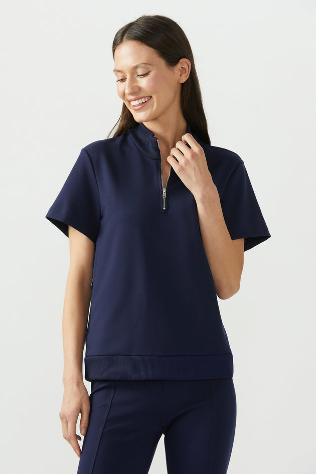 Half-Zip Mock Tee
